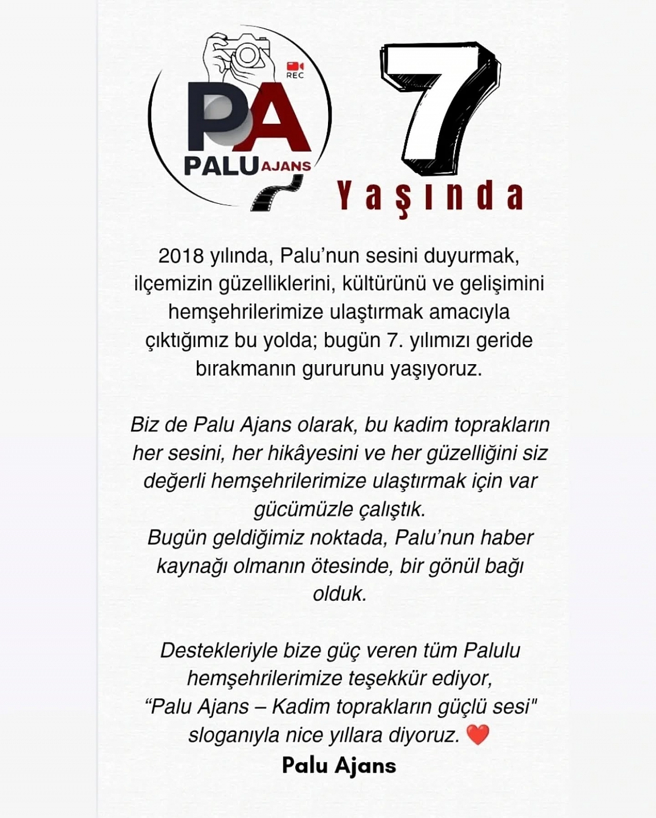 Palu Ajans 7 Yaşında