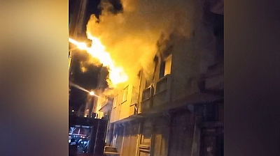 Elazığ'da Metruk Binada Yangın