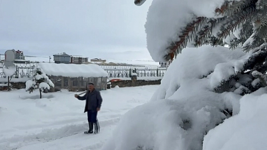 Beyaza bürünen Sarıkamış havadan görüntülendi