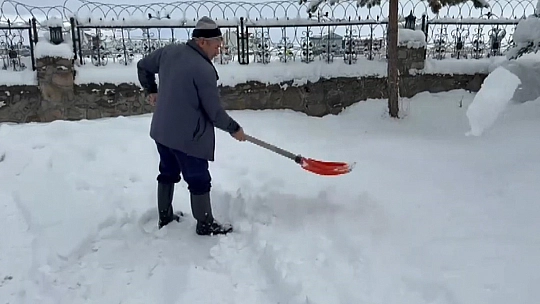 Beyaza bürünen Sarıkamış havadan görüntülendi