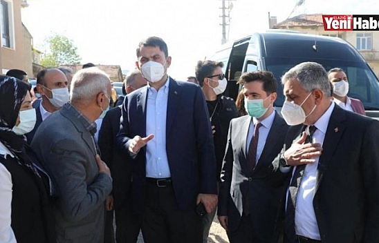 Bakan Kurum Sivrice'de İnceleme Yaptı