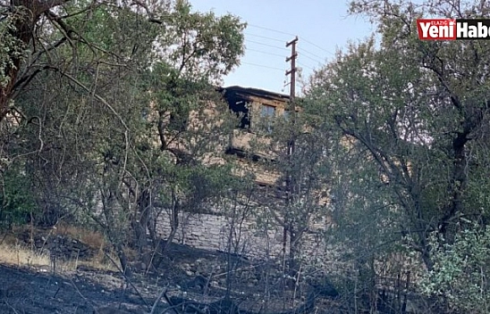 Elazığ'da Çıkan Yangında Bir Ev Ve Bahçeler Zarar Gördü !