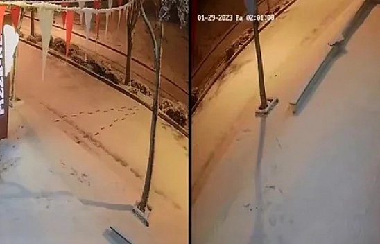Karda Kayıp Düşenler Kameraya Yakalandı