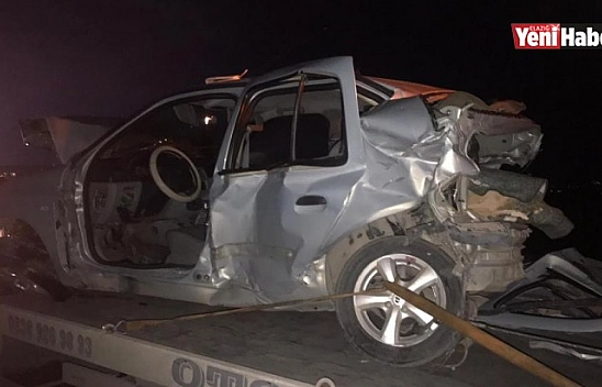 Pikap İle Çarpışan Otomobil Hurdaya Döndü