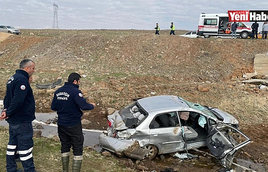 Şarampole Yuvarlanan Otomobil Hurdaya Döndü!