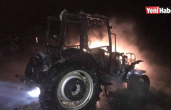 Sıfır Aldığı Traktör Cayır Cayır Yandı