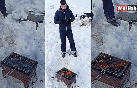 Yelpazeyi Unutunca Mangalı Drone İle Yaktı!