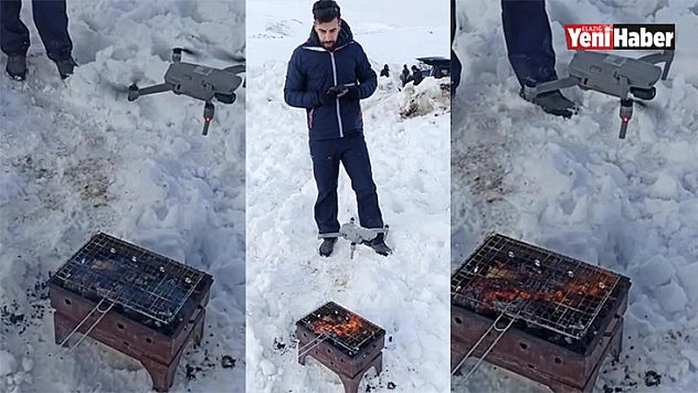 Yelpazeyi Unutunca Mangalı Drone İle Yaktı!