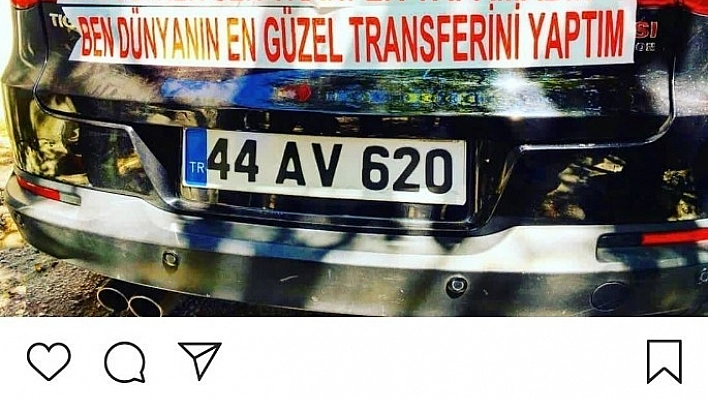 Gelin arabasına yazdırdı, kulüp başkanı telefonla aradı 