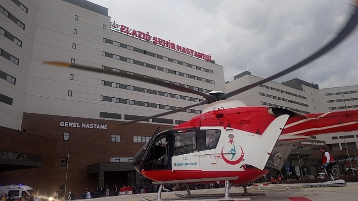 Helikopterle hastaneye kaldırıldı