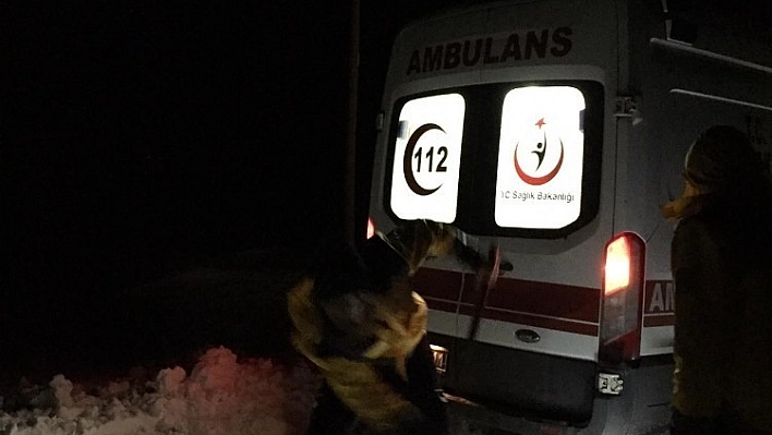 Sağlık ekipleri, kürekle yol açıp hastaya ulaştı 
