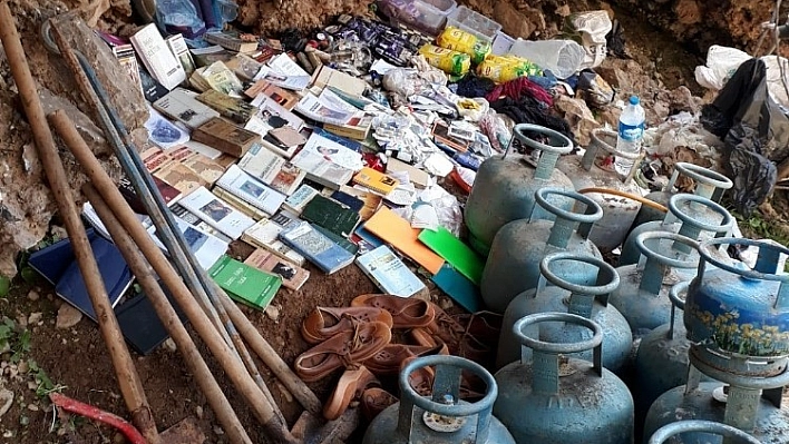 Tunceli'de teröristlerin kullandığı mağara imha edildi, malzemeler ele geçirildi 