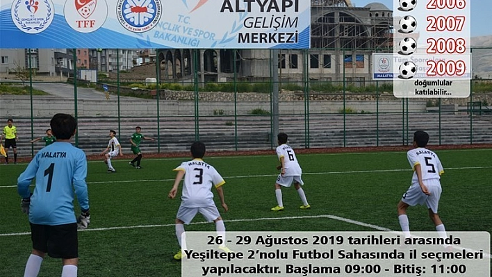 Altyapı Gelişim Projesi kapsamında futbolcu seçmeleri yapılacak 