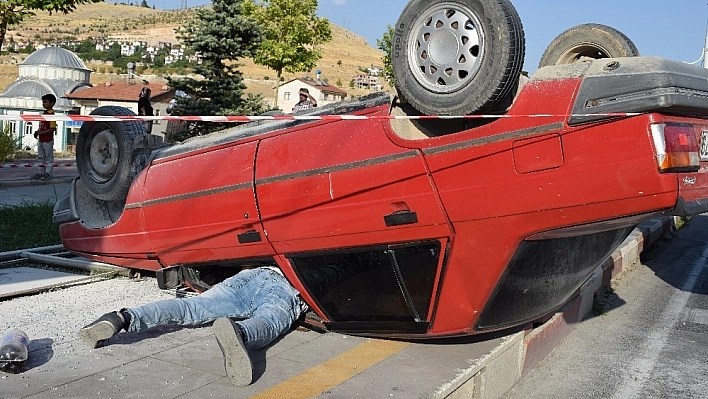 Malatya'da otomobil takla attı: 1 yaralı 