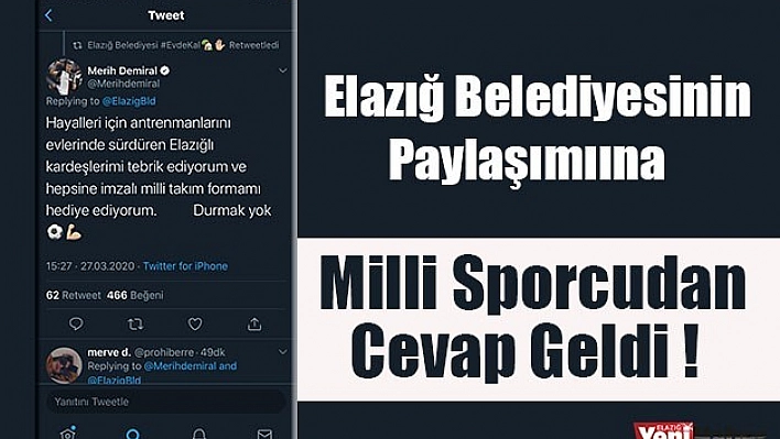 Elazığ Belediyesinin Paylaşımına Milli Futbolcudan Cevap Geldi