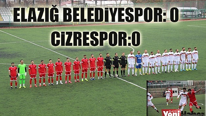 Elazığ Belediyespor: 0 - Cizrespor: 0