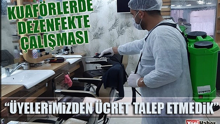 Kuaförlerde Korona Virüsüne Karşı Dezenfekte Çalışması