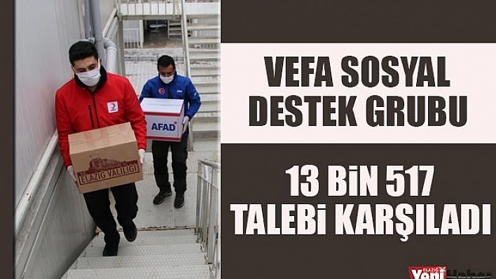 Vefa Sosyal Destek Grubu 13 Bin 517 Talebi Karşıladı