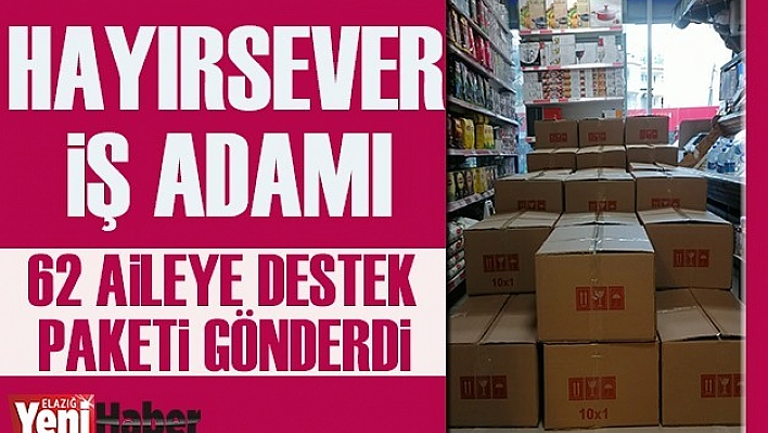 62 Aileye Destek Paketi Gönderdi
