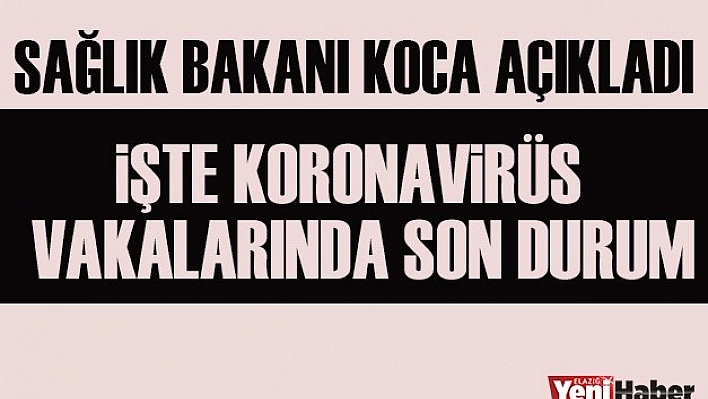 İşte Koronavirüs Vakalarında Son Durum!