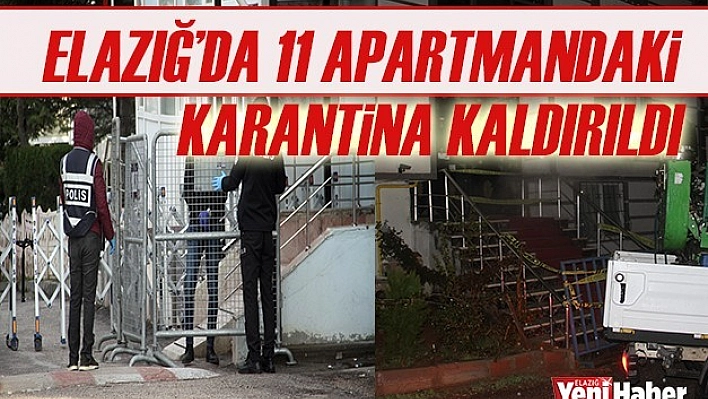 Elazığ'da 11 Apartmandaki Karantina Kaldırıldı