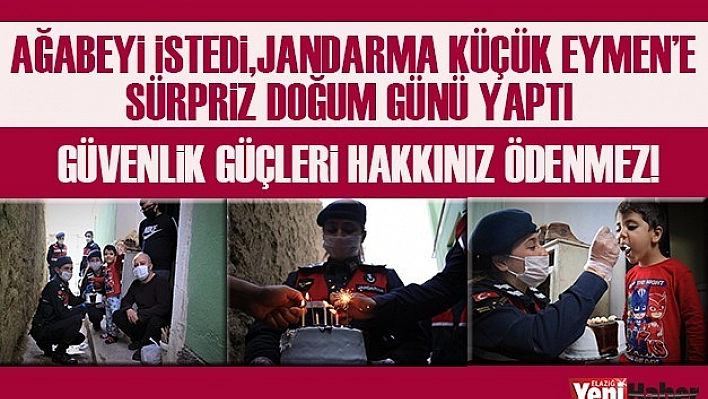 Jandarma Küçük Eymen'e Sürpriz Doğum Günü Yaptı