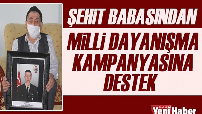 Şehit Babasından, Milli Dayanışma Kampanyasına Destek