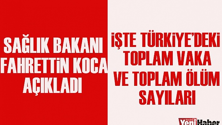 Toplam Vaka ve Ölüm Sayıları Belli Oldu