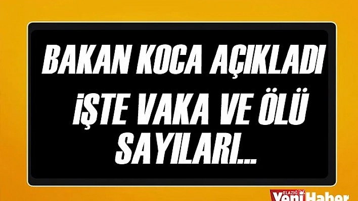 Bakan Koca Vaka ve Ölü Sayılarını Paylaştı