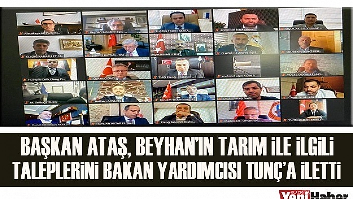 Başkan Ataş, Beyhan'ın Tarımla İlgili Taleplerini Bakan Yardımcısı Tunç'a İletti