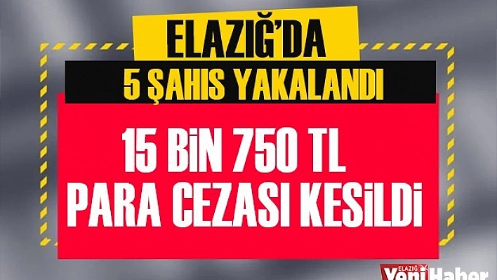 Elazığ'da 5 Şahıs Yakalandı