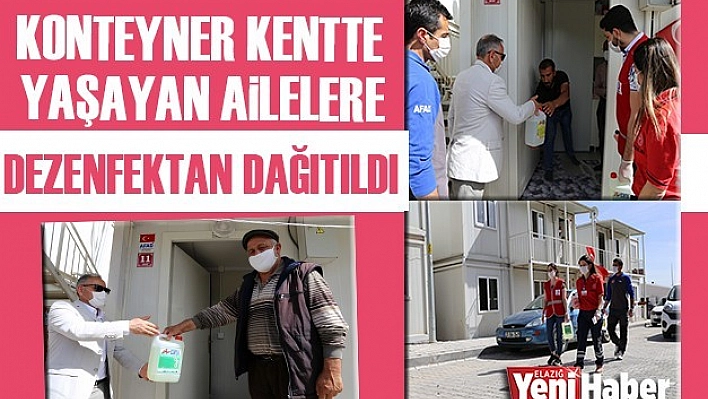 Konteyner Kentte Yaşayan Ailelere, Dezenfektan Dağıtıldı