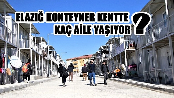 Konteyner'de Yaşayan Aile Sayısı Açıklandı