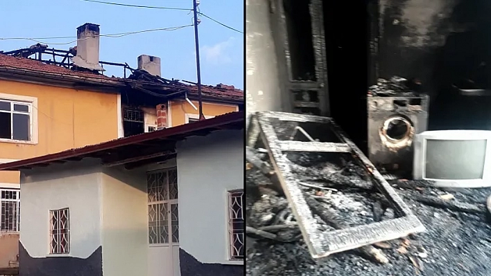 Çıkan Yangında Ev Küle Döndü