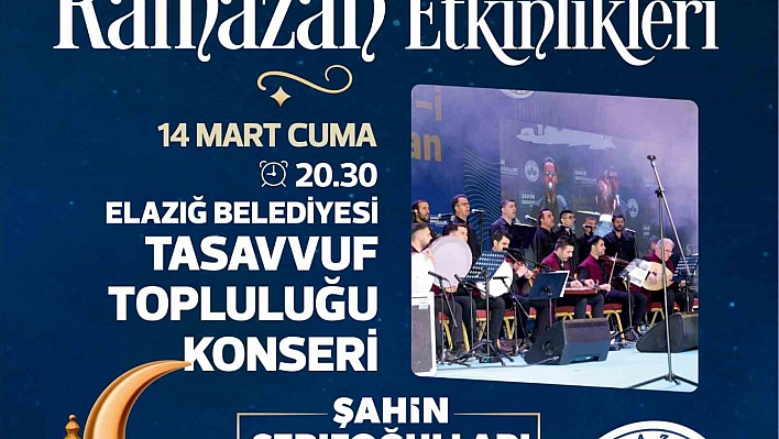 Elazığ Belediyesi tasavvuf topluluğu konseri düzenlenecek