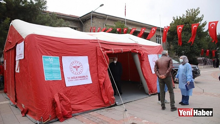 Elazığ'da Aşı Çadırı Kuruldu