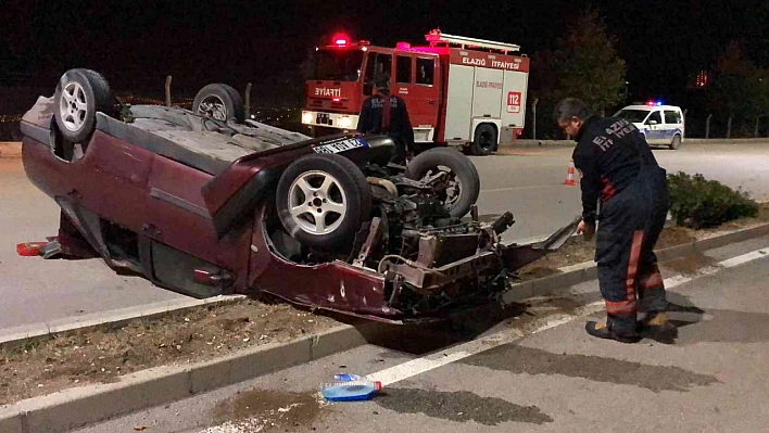 Elazığ'da Otomobil Takla Attı