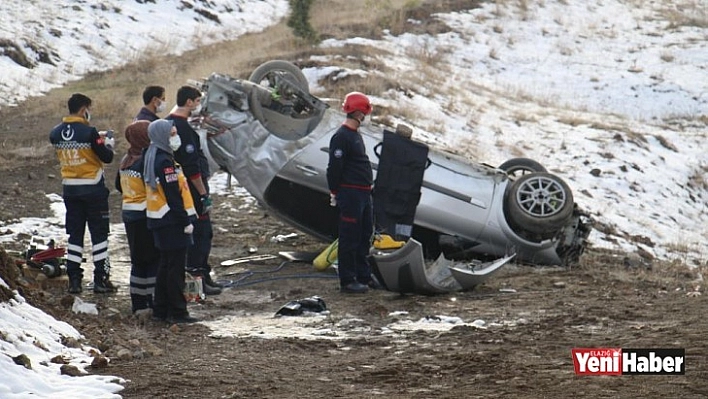 Elazığ'da Otomobil Takla Attı