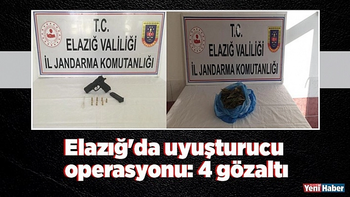 Elazığ'da uyuşturucu operasyonu:4 gözaltı