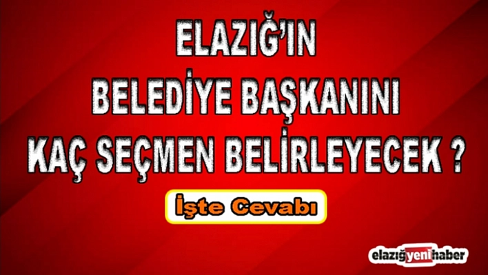 Elazığ'ın Güncel Seçmen Sayıları