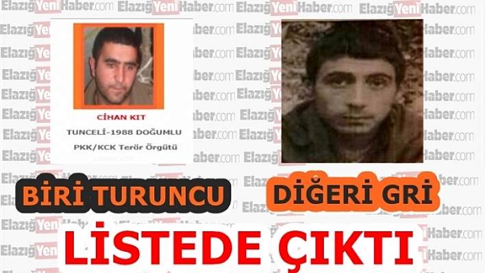 Biri 'Turuncu' Diğeri 'Gri' Listede Çıktı