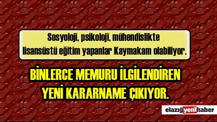 Memurlar İçin Önemli Kararname!