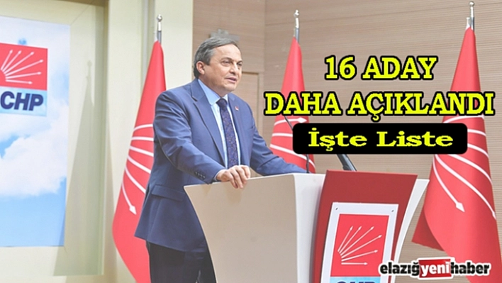 CHP'de yeni adaylar açıklandı!