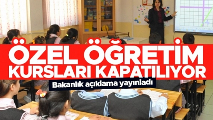 Özel Eğitim Kursları Kapatılıyor!