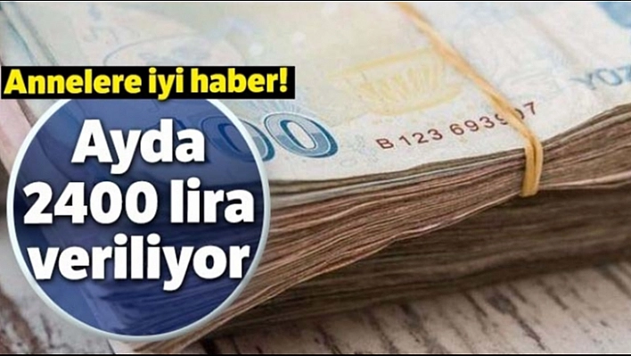 Annelere Ayda 2400 Lira Verilecek