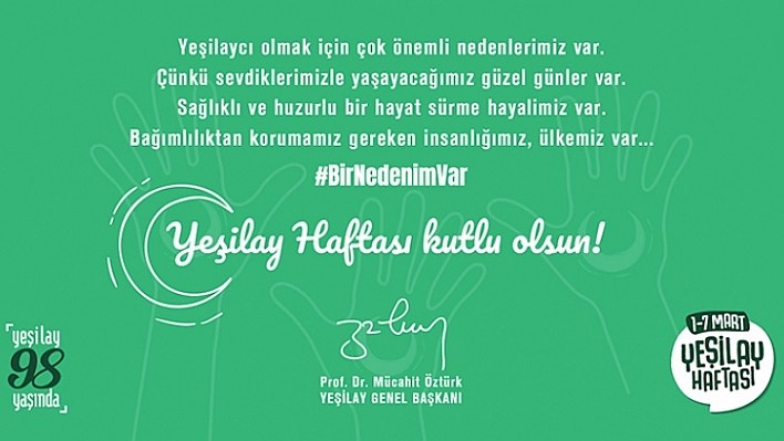 Yeşilay'cı olmak için bir nedenim var!