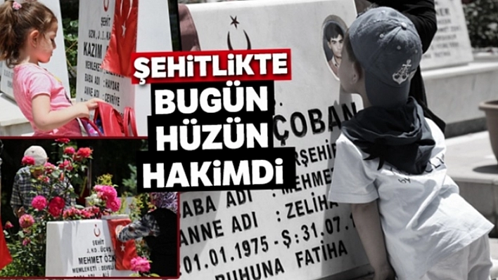 Şehitlikte bugün hüzün hakimdi...