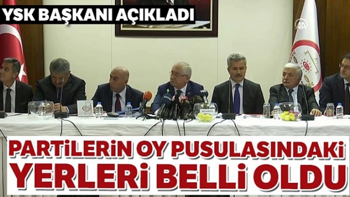Oy pusulası sıralaması belirlendi