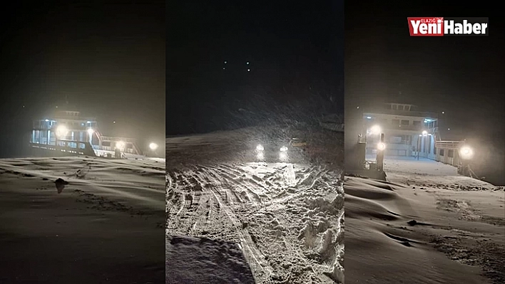 Kar yağışı nedeniyle Çemişgezek feribot seferleri geçici süreliğine durduruldu