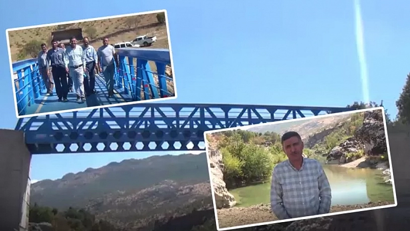 Baharda karların erimesi ile coşan Dipni Çayı üzerine köprü yapıldı